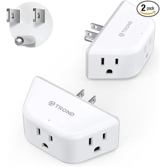 Multi Plug Outlet Extender 2 Pack - Electrical Wall Outlet Splitter,3 Way Outlet - Picture 7 of 7